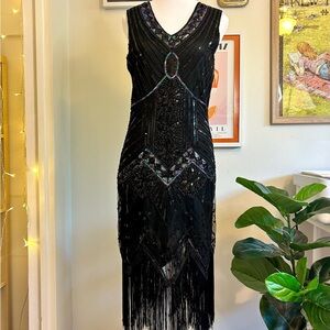 Y2K flapper beaded and sequin dress!